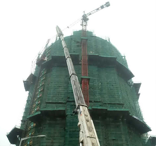 鼎湖吊车在工地上作业